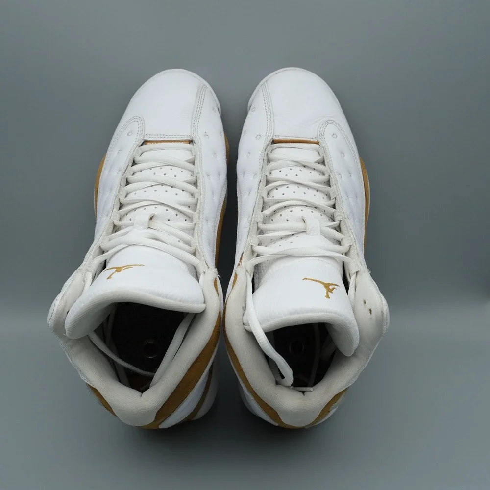 Nike Air Jordan 13 Retro Wheat White 10.5 414571-171 Leather Basketball Sneakers